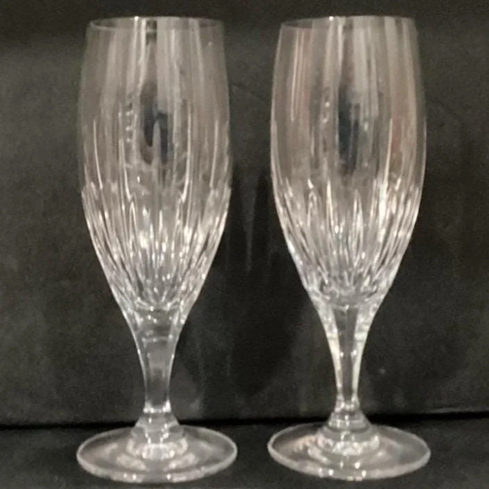 2 Mikasa Arctic Lights crystal pattern Iced Tea Glasses